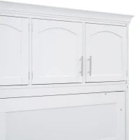 Queen Size Murphy Bed with Cabinets, Space-saving Design and Integrated Storage, Easy assembly, 117.5" L x 16" W x 88" H, White(m-11)