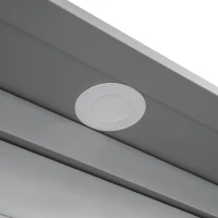 Full Size Murphy Bed with Shelves, LED Lights, Space-Saving Wall Bed with Flexible Slats, Dual Piston Mechanism, 91" L x 81" W x 84" H, Grey(m-8)