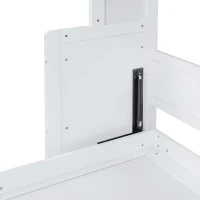 Queen Size Murphy Bed with Side Flip, Closet and Drawers, Space-saving Wall Bed with Integrated Storage, 112" L x 21.5" W x 78.5" H, White(m-6)