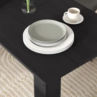 HOMCOM 47" Kitchen Table for 4-6 People, Dining Table with Wood Effect for Dining Room, Black(m-10)