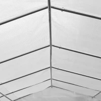 Outsunny 26'L x 10'W x 6.8' H Large Steeple Walk-In Greenhouse Outdoor Garden Plant Seed Tunnel Grow Tent Premium Steel Frame White(m-7)