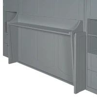Modern Queen Size Murphy Bed with Closet, Drawers and Shelves, Space-saving Wall Bed with Integrated Storage, 114" L x 17" W x 87" H, Grey(m-11)