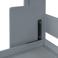 Full Size Murphy Bed with Closet and Drawers, Space-Saving Design and Integrated Storage, 107.5" L x 58" W x 72" H, Grey(m-7)
