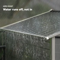 Outsunny 8' x 6' Outdoor Storage Shed, Metal Garden Shed with 2 Windows, 4 Vents, Lockable Doors and Gloves, Dark Grey(m-9)