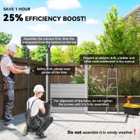 Outsunny 8' x 6' Outdoor Storage Shed, Metal Garden Shed with 2 Windows, 4 Vents, Lockable Doors and Gloves, Dark Grey(m-4)