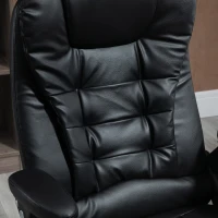 Vinsetto Executive Chair PU Leather Recliner Office Chair, with Swivel Wheels, Arm, Adjustable Height, High Back, Black(m-13)