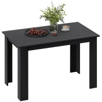 HOMCOM 47" Kitchen Table for 4-6 People, Dining Table with Wood Effect for Dining Room, Black(m-11)
