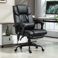 Vinsetto 6-Point Vibration Massage Chair, Height Adjustable Reclining Computer Chair with Retractable Footrest, Black(m-10)