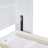 Queen Size Murphy Bed with Cabinets, Space-saving Design and Integrated Storage, Easy assembly, 117.5" L x 16" W x 88" H, White(m-10)