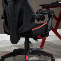 Vinsetto Racing Gaming Chair, Ergonomic Computer Chair with Footrest, Headrest, High Back Recliner Swivel Seat with Adjustable Height, Black Red(m-12)