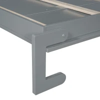 Modern Queen Size Murphy Bed with Closet, Drawers and Shelves, Space-saving Wall Bed with Integrated Storage, 114" L x 17" W x 87" H, Grey(m-10)