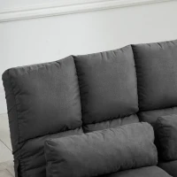 HOMCOM Convertible Recliner Sofa, Folding Floor Sofa Chair with Adjustable Backrest and Headrest, Dark Gray(m-9)