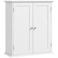 HOMCOM Bathroom Medicine Cabinet, Wall Cabinet with 2 Doors and Adjustable Shelf, Space Saver Over Toilet Cabinet(m-11)