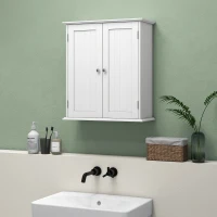 HOMCOM Bathroom Medicine Cabinet, Wall Cabinet with 2 Doors and Adjustable Shelf, Space Saver Over Toilet Cabinet(m-8)