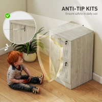 HOMCOM 2 Drawer Filing Cabinet with Lock, Boho File Cabinet for A4 Letter Size Files with Decorative Rattan Accents, Oak(m-7)