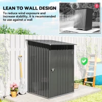 Outsunny Garden Tool Storage Shed, Small Steel Shed with Lockable Door for Garden & Patio, Galvanized Steel Construction, Dark Gray(m-6)