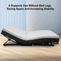 Queen Size Zero-Clearance Adjustable Bed Base with Head and Foot Incline, Quiet Motor, Dual USB A+C Ports, 79" L x 59" W x 15" H, Black(m-5)