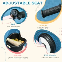 Qaba Tricycle for Toddler 2-5 Year Old Girls and Boys, Toddler Bike with Adjustable Seat, Basket, Bell, Pink(m-6)