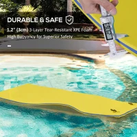 Soozier 6.5' x 2' Roll-Up Pool Float Pad Water Floating Mat for Lake, Ocean, Pool Playing, Relaxing & Recreation, Yellow(m-5)