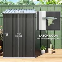 Outsunny Garden Tool Storage Shed, Small Steel Shed with Lockable Door for Garden & Patio, Galvanized Steel Construction, Dark Gray(m-5)