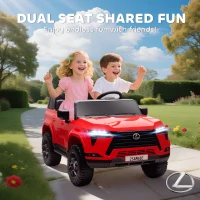 Qaba 12V Ride On Car, Licensed Lexus GX550, 2-Seater Kids Electric Vehicle with Remote Control and Suspension System, Red(m-5)