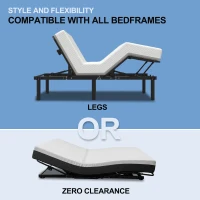 Queen Size Zero-Clearance Adjustable Bed Base with Head and Foot Incline, Quiet Motor, Dual USB A+C Ports, 79" L x 59" W x 15" H, Black(m-4)