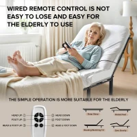 Queen Size Zero-Clearance Adjustable Bed Base with Head and Foot Incline, Quiet Motor, Dual USB A+C Ports, 79" L x 59" W x 15" H, Black(m-6)