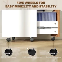 HOMCOM 2 Drawer Small Filing Cabinet Lockable Office Storage Cabinet with Hanging Bars for A4 Legal Letter White Nature Wood(m-7)