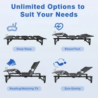 Adjustable Queen Bed Base Frame with Head and Foot Incline, Wireless Remote, Zero Gravity, Quiet Motor, 79" L x 59" W x 13" H, Black(m-5)