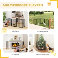 PawHut 5 Panels Dog Playpen, Foldable Portable Pet Playpen with Door, for Small & Medium Dogs, 30"H(m-4)