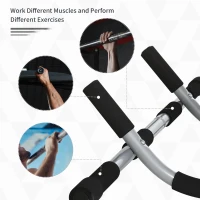 Soozier Pull-Up Bar for Doorway, Home Fitness Door Horizontal Chin up Bar for Indoor Gym Upper Body Workout, Grey(m-5)