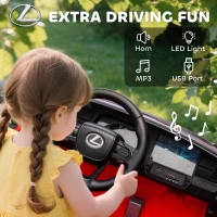 Qaba 12V Ride On Car, Licensed Lexus GX550, 2-Seater Kids Electric Vehicle with Remote Control and Suspension System, Red(m-10)