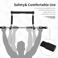 Soozier Pull-Up Bar for Doorway, Home Fitness Door Horizontal Chin up Bar for Indoor Gym Upper Body Workout, Grey(m-6)