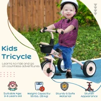 Qaba Tricycle for Kids Age 2-5, Toddler Bike for Children, Pink(m-4)