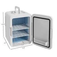 HOMCOM Skincare Fridge for Bedroom, Car with LED Mirror, Cooler and Warmer, AC/DC Powered Mini Fridge for Skincare, Beverage(m-3)