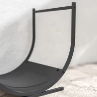 Outsunny Firewood Rack Outdoor, 17 Inch Heavy Duty Log Holder for Indoor Fireplace Storage, Outdoor Curved Fire Wood Organizer(m-10)