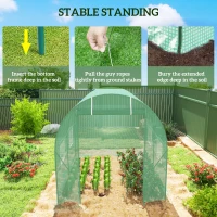 Outsunny 8'x6.6'x6.6' Heavy Duty Walk-in Greenhouse Garden Tunnel Hot House Outdoor Flower Vegetable Growth Warm House Roll Up Door, Windows, Steel(m-7)
