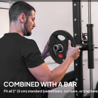 Soozier Weight Plates Set, 2-Inch Barbell Weights Set w/Tri-Grips for Home Gym Weightlifting and Strength Training, 2 x 11lbs(m-5)