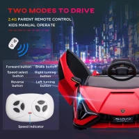Aosom 12V Lamborghini SIAN Licensed Electric Car for kids with Remote Control, Horn, Music, & Headlights, Red(m-6)