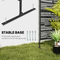 Outsunny 78" H x 48" W Metal Outdoor Privacy Screen, Freestanding Decorative Privacy Fence Screen for Balcony, Black(m-5)