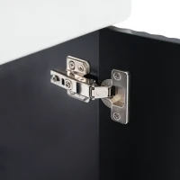 Modern Floating Bathroom Vanity with Ceramic Basin and Side Storage, Cabinet with Rose Golden Handle, 21.5" L x 12" W x 26.5" H, Black(m-12)