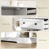 HOMCOM Sideboard Buffet Cabinet, Farmhouse Coffee Bar Cabinet with Door Shelves, Adjustable Shelves, Drawer, Barn Doors, White(m-7)