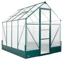 Outsunny 8.2' x 6.2' Greenhouse Aluminum Frame with Temperature Controlled Window(m-11)