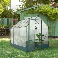 Outsunny 8.2' x 6.2' Greenhouse Aluminum Frame with Temperature Controlled Window(m-8)