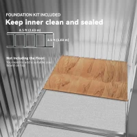 Outsunny 9.1'x6.4'x6.3' Garden Storage Shed w/ Foundation Kit Metal Tool Storage House w/ Double Doors Dark Grey(m-6)