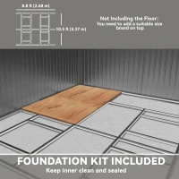 Outsunny 11.2ft x 12.5ft Practical Backyard Garden Storage Tool Shed 4 Ventilation Slots Double Sliding Door, Grey(m-6)