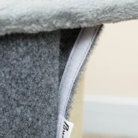 PawHut 31.5" Cat Tree, Multi-Level Cat Tower with 2 Condos and Soft Plush Perches for 1-2 Cats, Grey(m-10)