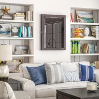 HOMCOM 28" x 35" Hockey Jersey Frame, Jersey Shadow Box for Basketball Football Baseball, Brown(m-9)