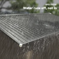 11' x 13' Garden Storage Shed - Metal Tool Storage House, Foundation Kits Included, Brown(m-7)