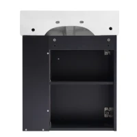 Modern Floating Bathroom Vanity with Ceramic Basin and Right Side Storage, Cabinet with Gold Handle, 21.5" L x 12" W x 26.5" H, Black+White(m-14)